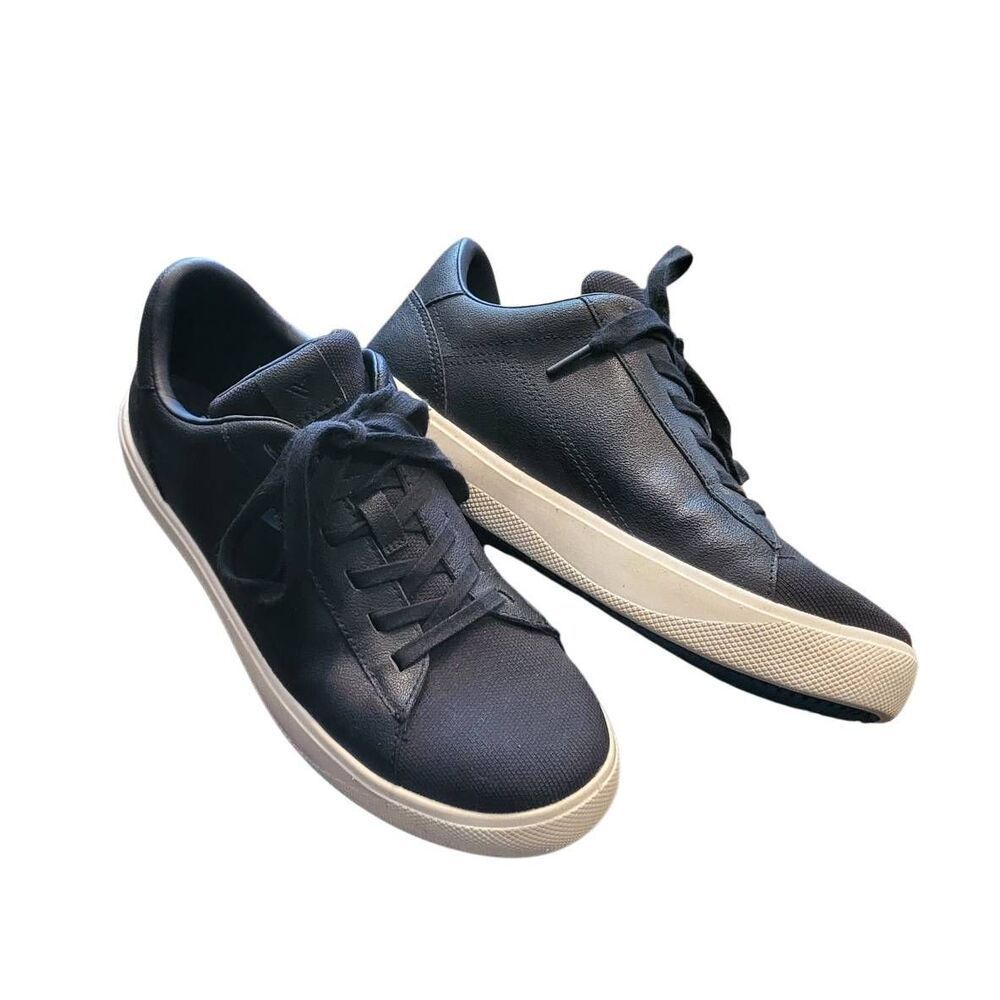 Vessi Sneakers Women's 9 Black Vegan Leather Waterproof Lightweight Lace Up Low